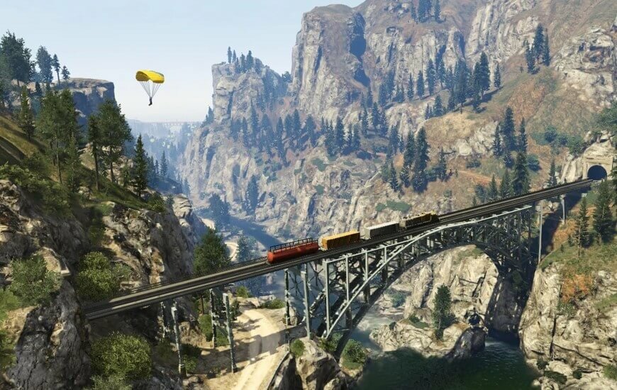 San Andreas Büyük Kanyonu ve Tren Köprüsü